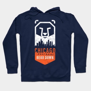 Chicago Football Bear Down, Chi-Town Skyline Hoodie